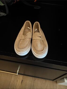 Janie and Jack Kids Tan Suede Slip-On Loafers